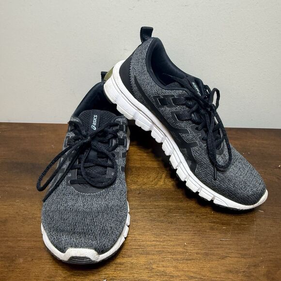 ASICS Gel-Quantum 90 Shoes Womens Size 8 Black Gray Knit Running 1022A115 - Picture 1 of 8